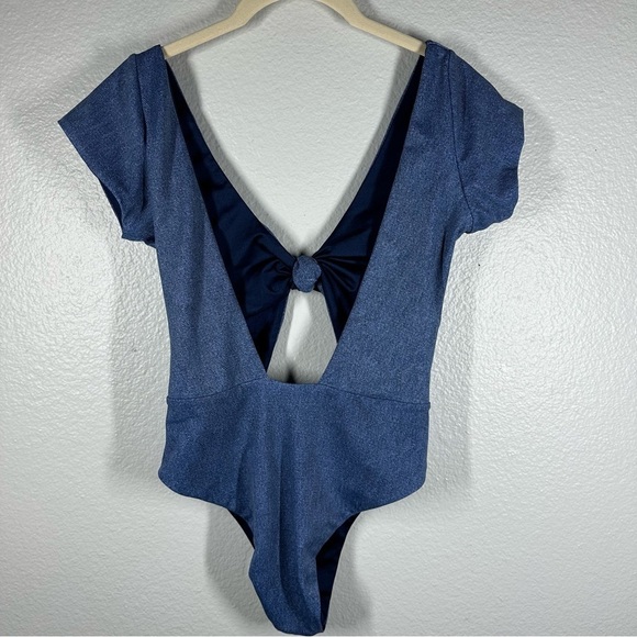 Dbrie Lola‎ One Piece Swimsuit Women's Medium Blue Jean Wash Vacation Beach - Picture 5 of 7